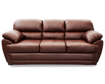 Sala de Piel Genuina Sofá y Love Seat, Mod. Florencia, dos piezas, 5 plazas