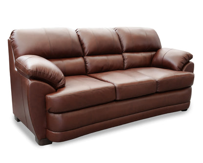 Sala de Piel Genuina Sofá y Love Seat, Mod. Florencia, dos piezas, 5 plazas