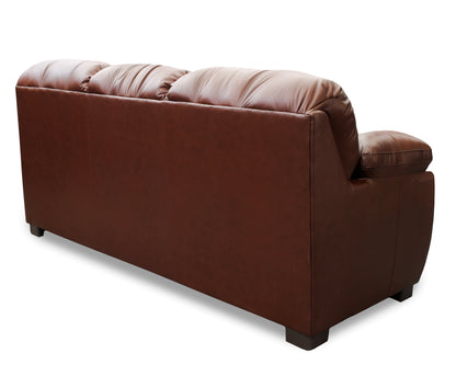 Sala de Piel Genuina Sofá y Love Seat, Mod. Florencia, dos piezas, 5 plazas