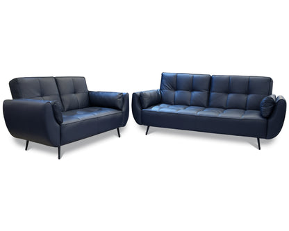 Sala de Piel Genuina Sofá y Love Seat, Mod. Toronto, dos piezas, 5 plazas.