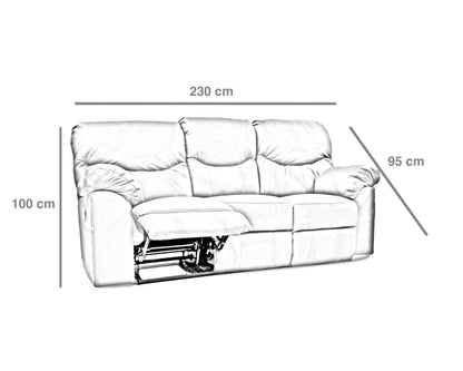 Sala de Piel Genuina con Reclinables Sofa y Love seat, Mod.Houston 5 plazas.