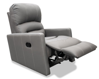 Sillón Individual Reclinable de Piel Genuina Mod. Charly 3 posiciones, acción mecánica.