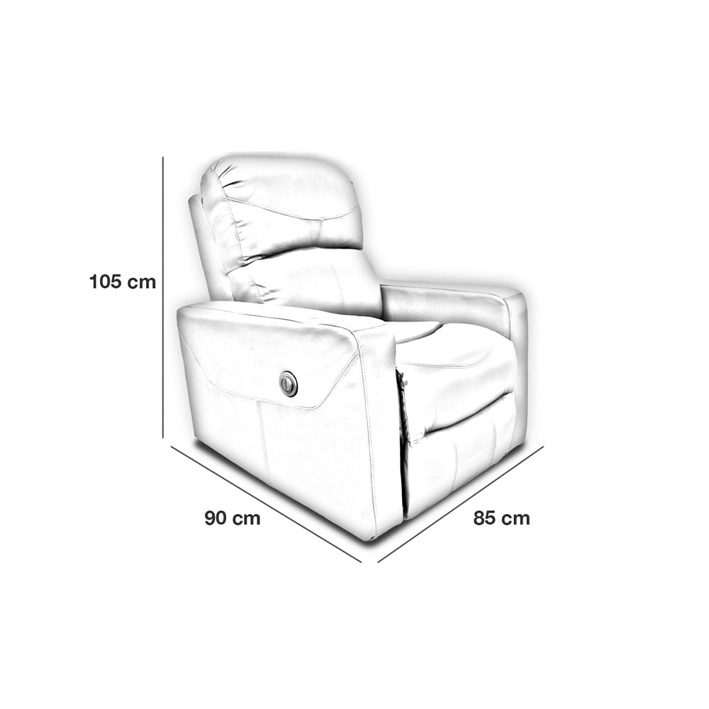 Sillón Individual Reclinable de Piel Genuina Mod. Maxxy 3 posiciones, acción mecánica.