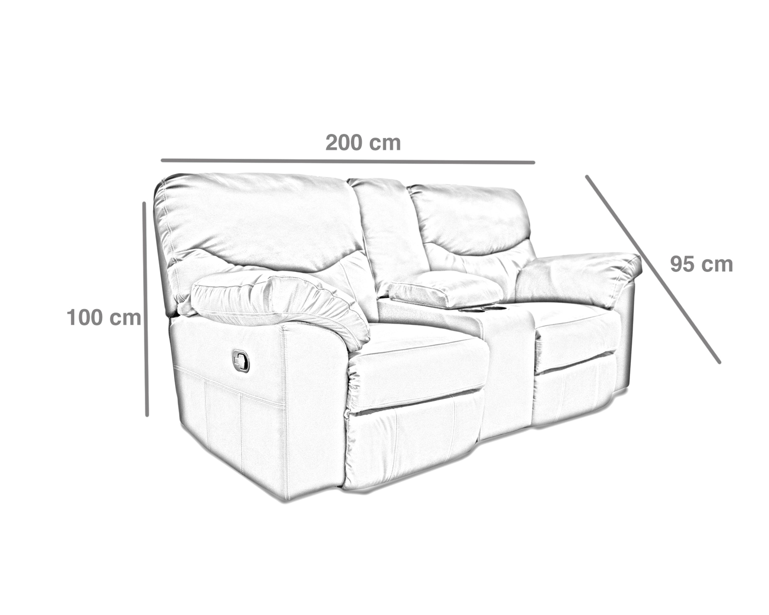 Love Seat Piel Genuina con Reclinables, Mod.Houston 2 plazas.