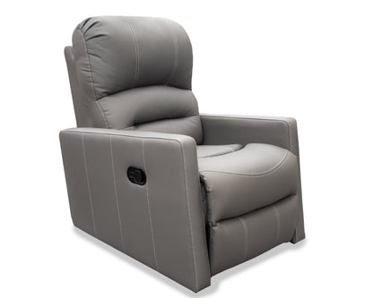 Sillón Individual Reclinable de Piel Genuina Mod. Charly 3 posiciones, acción mecánica.