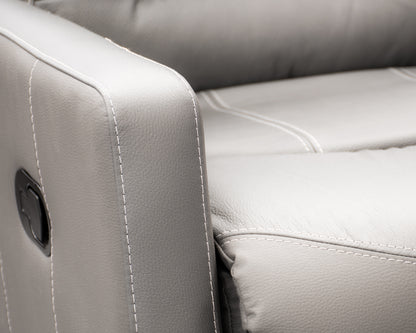 Sillón Individual Reclinable de Piel Genuina Mod. Charly 3 posiciones, acción mecánica.