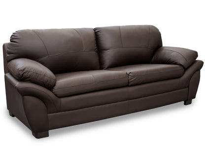 Sala de Piel Genuina Sofá y Love Seat, Mod. Genova, dos piezas, 5 plazas
