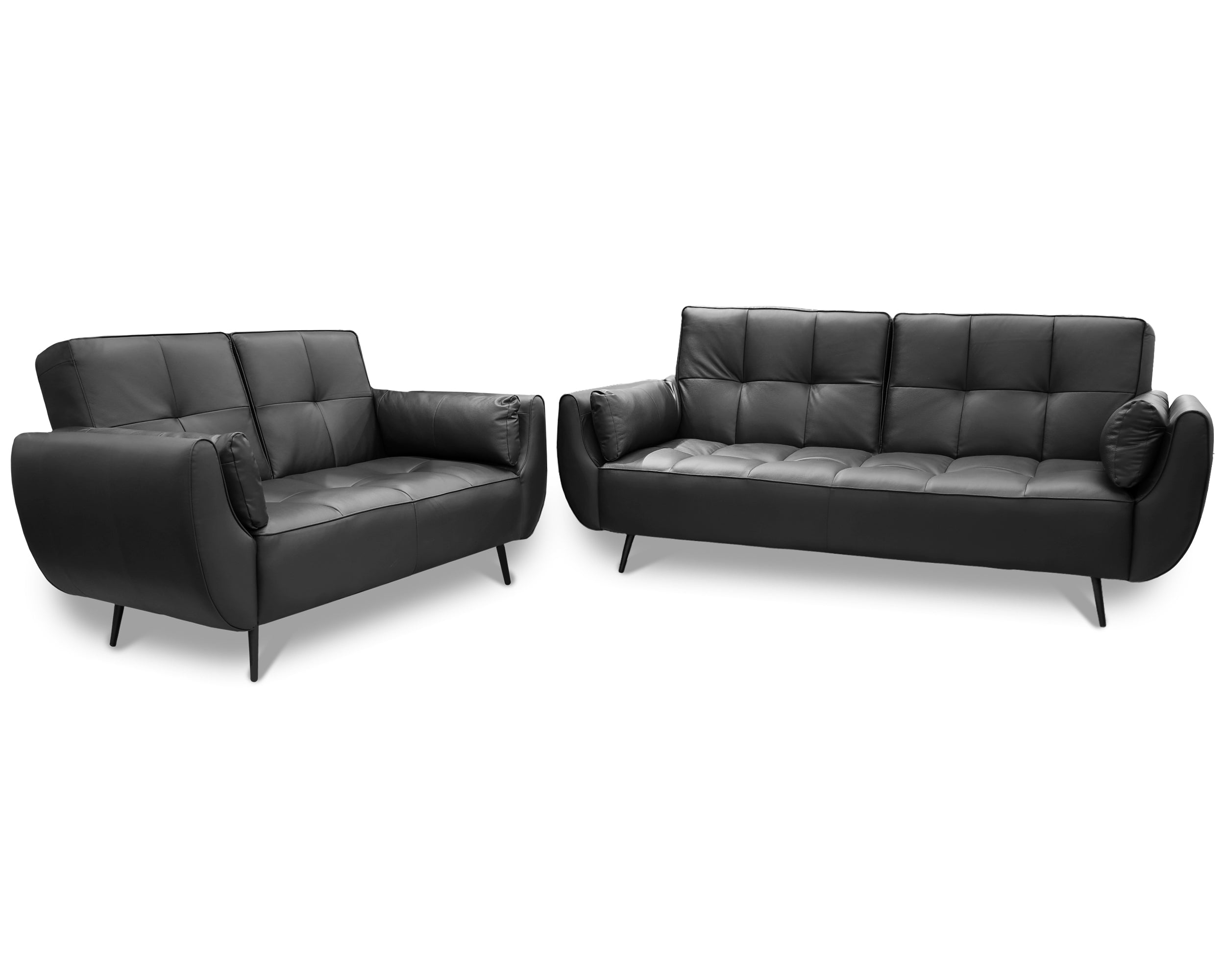 Sala de Piel Genuina Sofá y Love Seat, Mod. Toronto, dos piezas, 5 plazas.