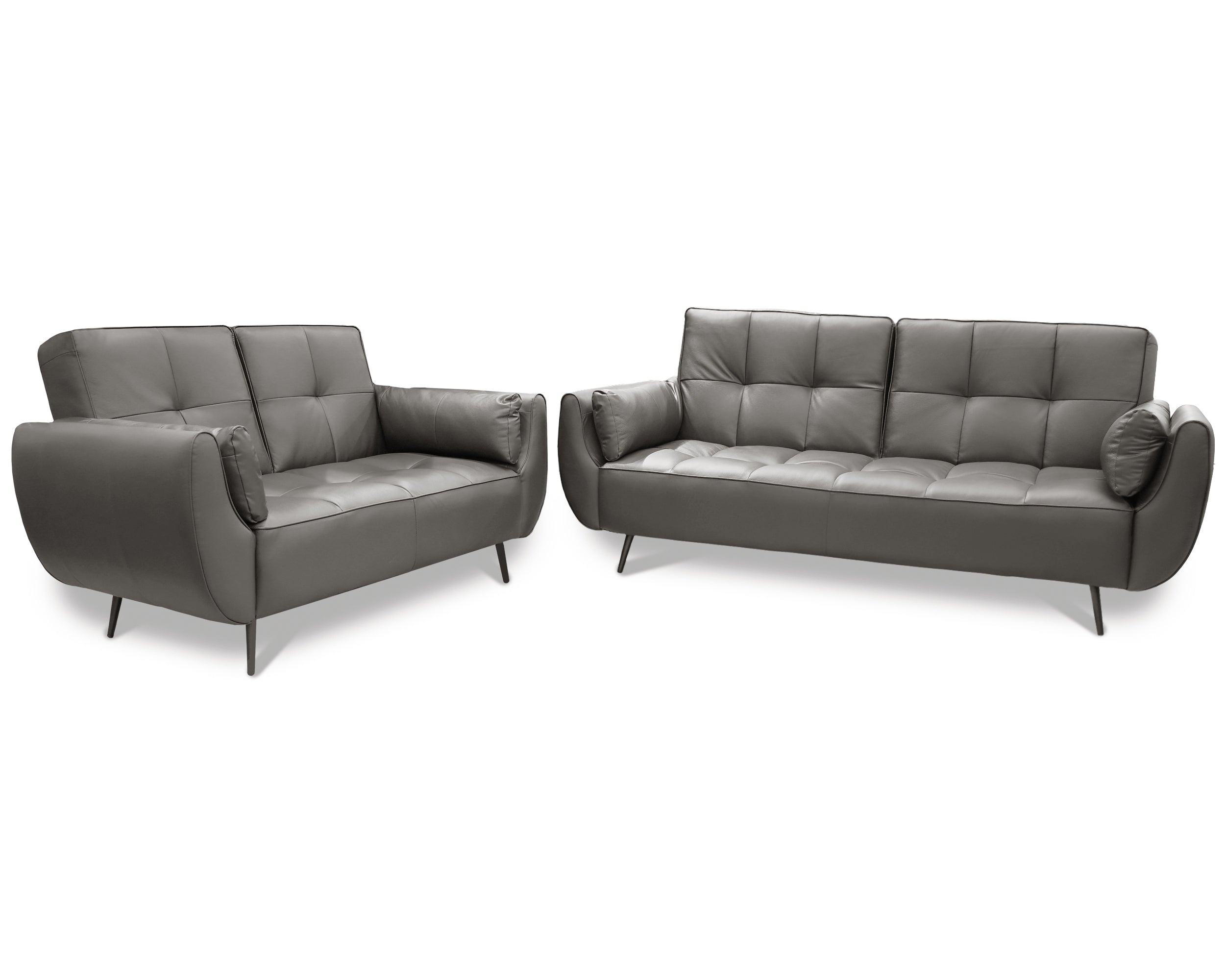 Sala de Piel Genuina Sofá y Love Seat, Mod. Toronto, dos piezas, 5 plazas.