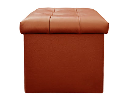 Taburete Plegable, ottoman, banco de piel genuina con almacenamiento 40 x 40cm