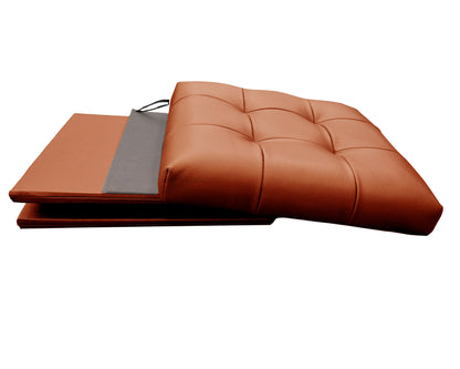 Taburete Plegable, ottoman, banco de piel genuina con almacenamiento 40 x 40cm