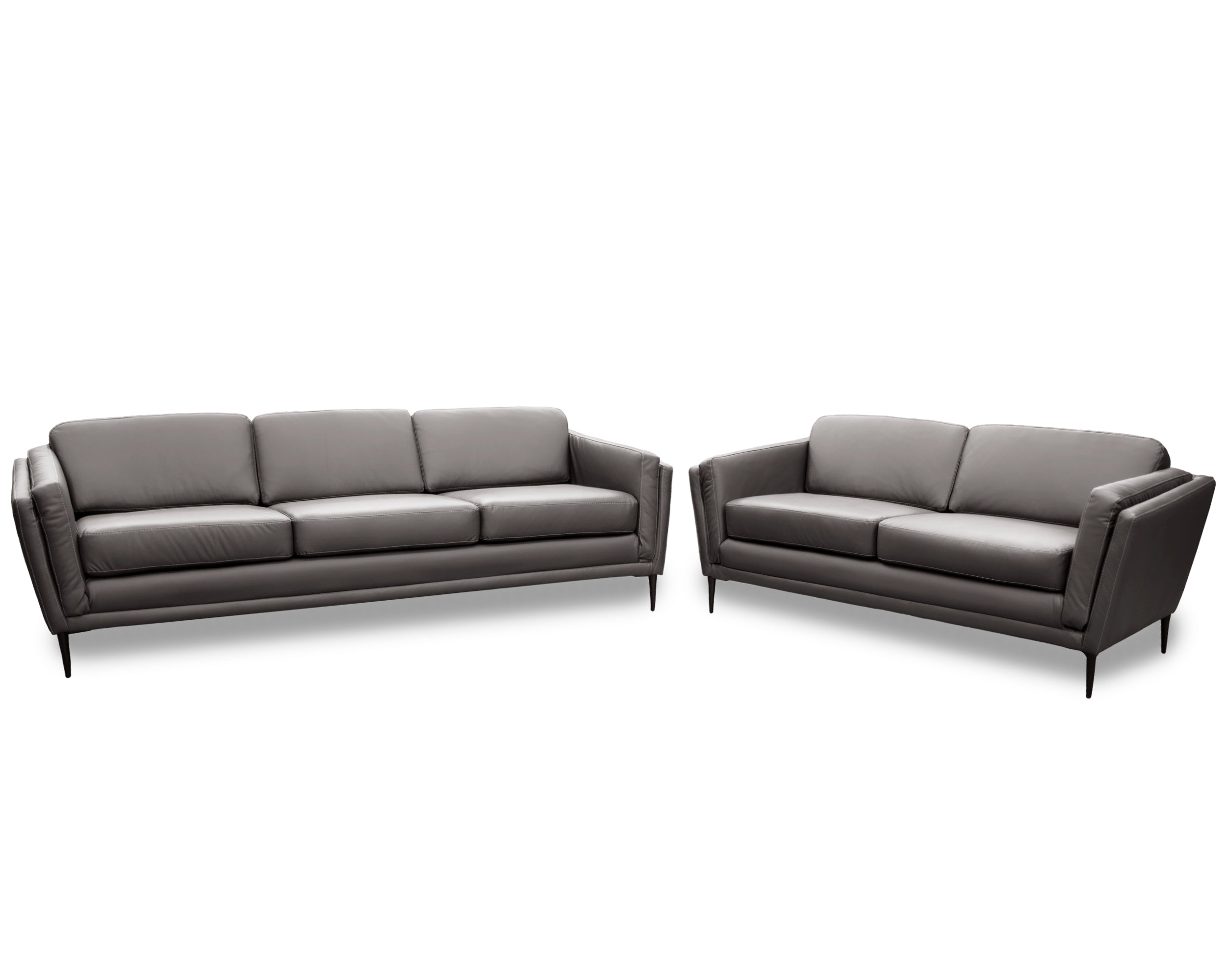 Sala de Piel Genuina Sofá y Love Seat, Mod. Viggo, dos piezas, 5 plazas.