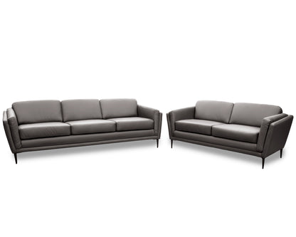 Sala de Piel Genuina Sofá y Love Seat, Mod. Viggo, dos piezas, 5 plazas.