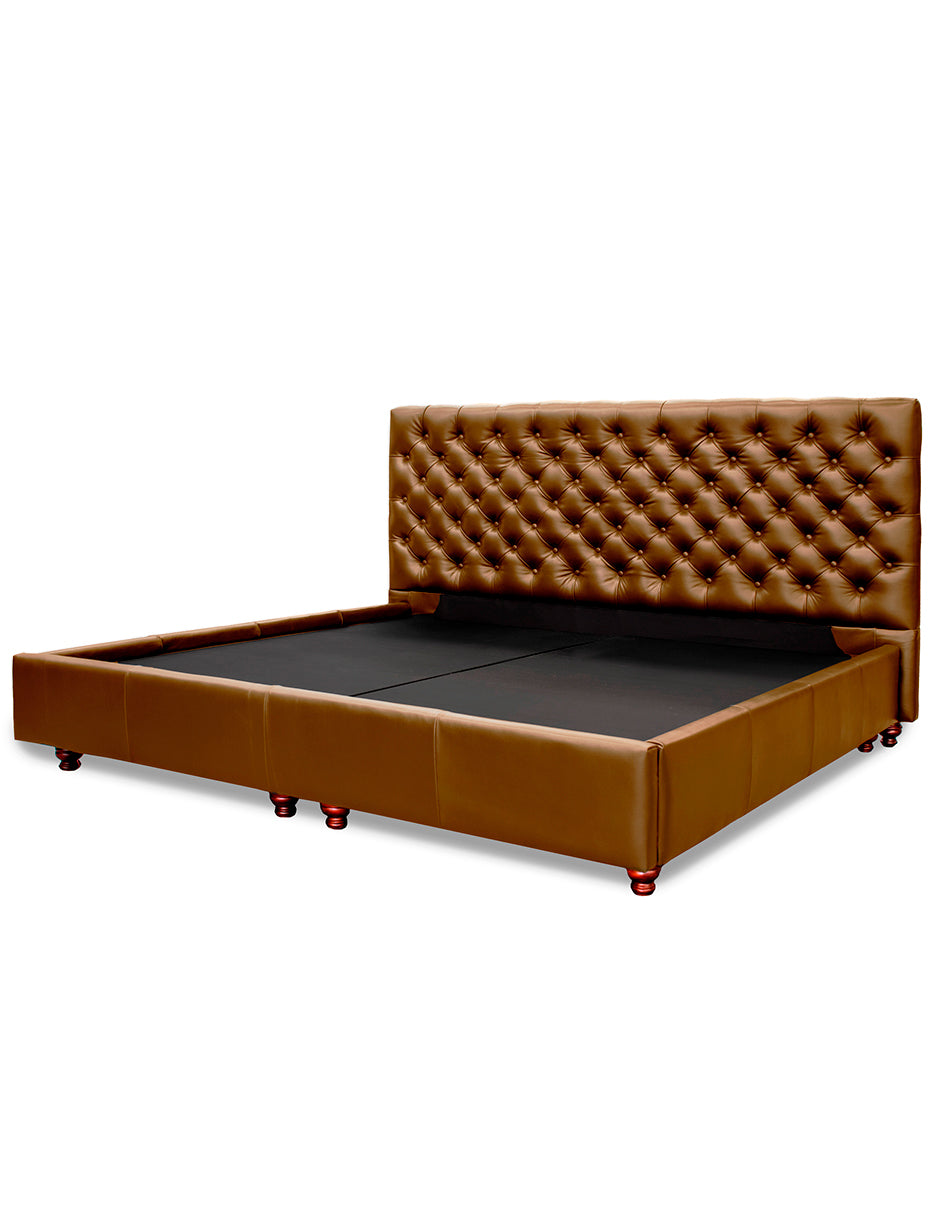 Cama KS de de Piel Genuina 100%, Mod. Chesterfield