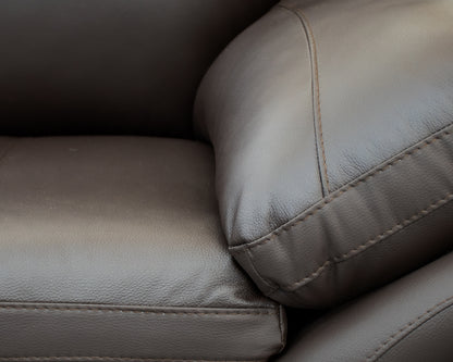 Sala de Piel Genuina Sofá y Love Seat, Mod. Genova, dos piezas, 5 plazas