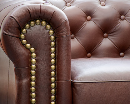 Sillón Individual de Piel Genuina Mod. Chesterfield 1 Plaza