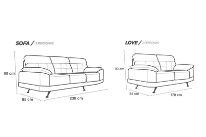 Sala de Piel Genuina Sofá y Love Seat, Mod. Dublin, dos piezas, 5 plazas.