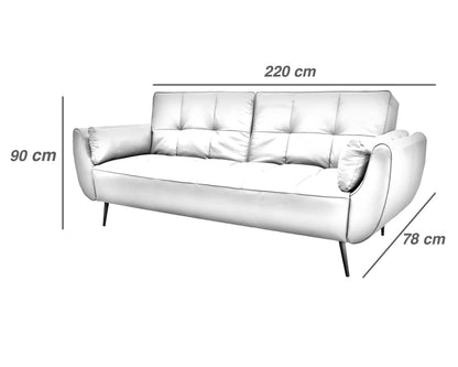 Sala de Piel Genuina Sofá y Love Seat, Mod. Toronto, dos piezas, 5 plazas.