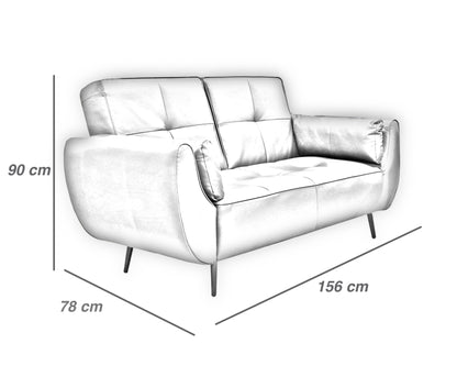 Sala de Piel Genuina Sofá y Love Seat, Mod. Toronto, dos piezas, 5 plazas.