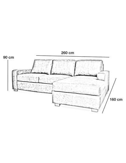 Sala Esquinera de Piel Genuina 100% Lado Derecho Mod. Maxwell, 4 plazas