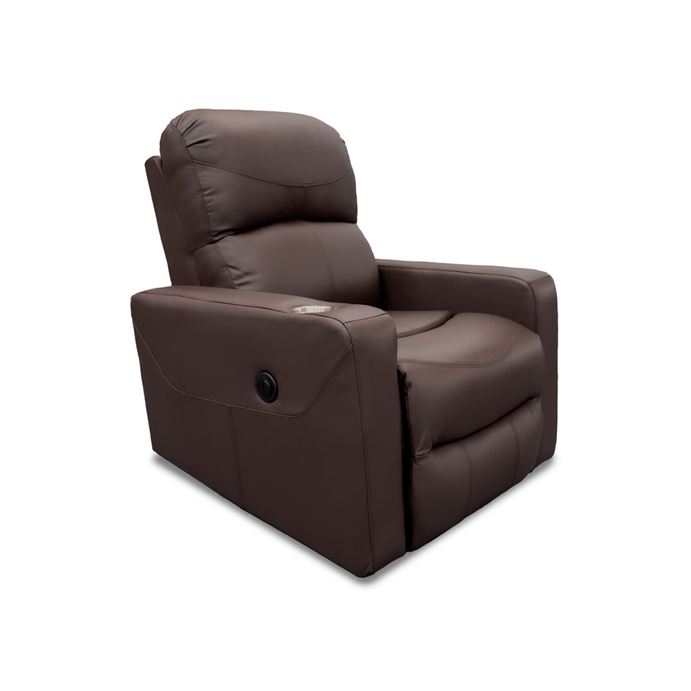 Sillón Individual Reclinable de Piel Genuina Mod. Maxxy 3 posiciones, acción mecánica.