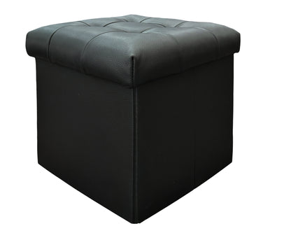 Taburete Plegable, ottoman, banco de piel genuina con almacenamiento 40 x 40cm