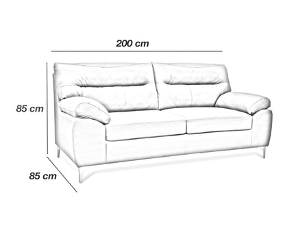 Sala de Piel Genuina Sofá y Love Seat, Mod. Isabela, dos piezas, 5 plazas.